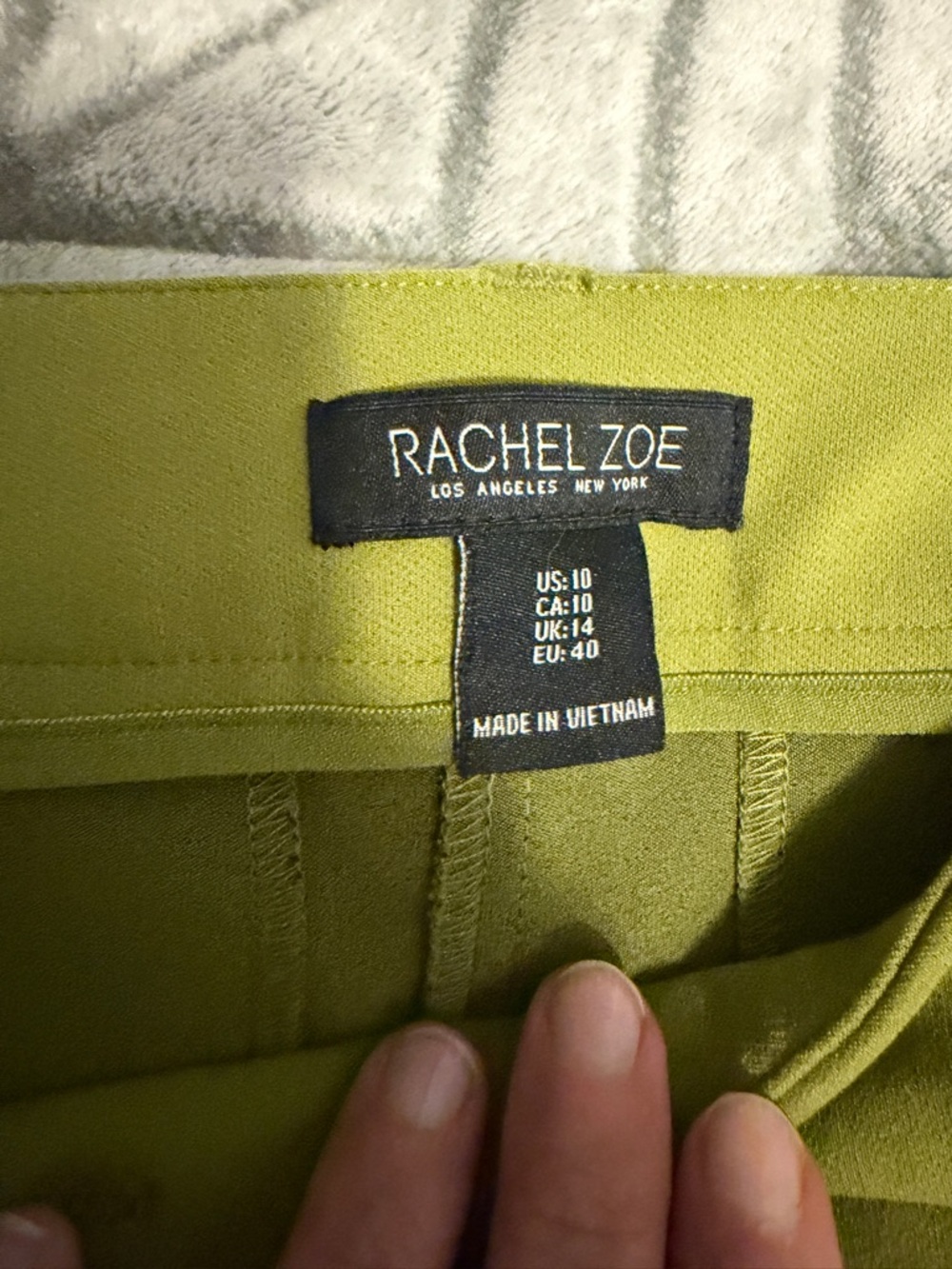 Rachel Zoe Olive Green Ponte straight leg work pants - Picture 2 of 6